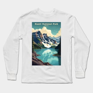 Banff National Park Travel Poster Long Sleeve T-Shirt